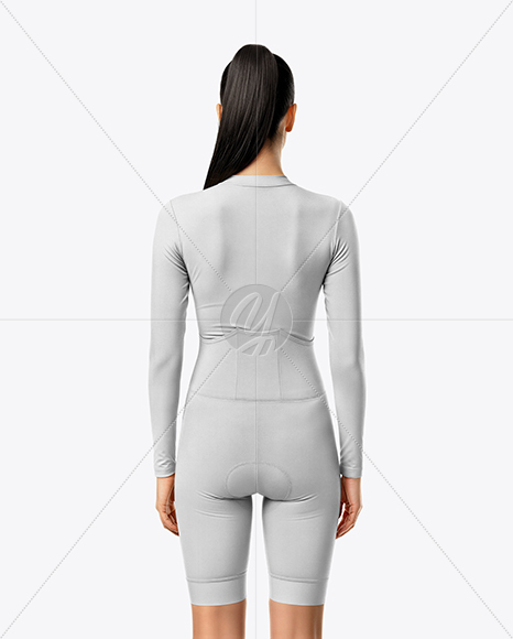 Woman Wearing Cycling Suit Mockup
