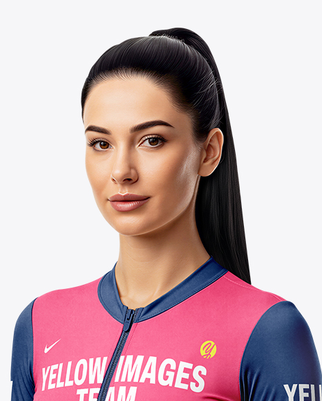 Woman Wearing Cycling Suit Mockup