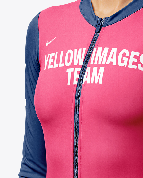 Woman Wearing Cycling Suit Mockup