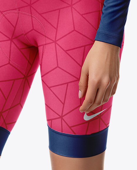 Woman Wearing Cycling Suit Mockup