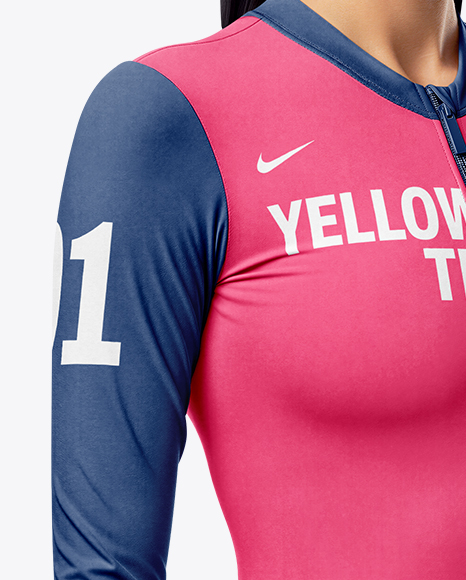 Woman Wearing Cycling Suit Mockup