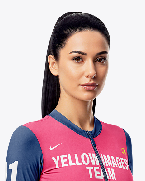 Woman Wearing Cycling Suit Mockup