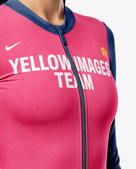 Woman Wearing Cycling Suit Mockup