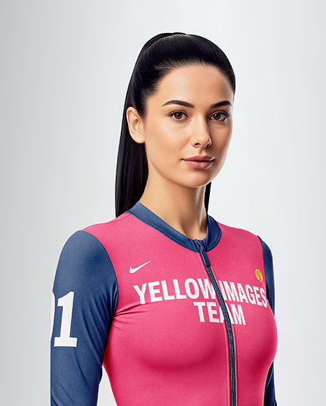 Woman Wearing Cycling Suit Mockup