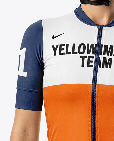 Woman Wearing Full Cycling Kit Mockup