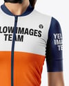 Woman Wearing Full Cycling Kit Mockup