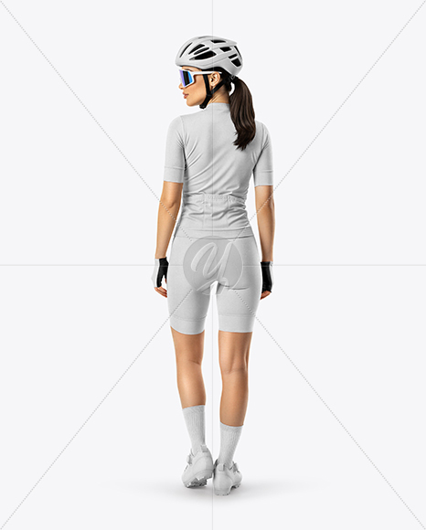 Woman Wearing Full Cycling Kit Mockup