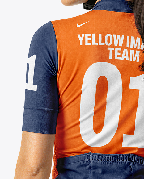 Woman Wearing Full Cycling Kit Mockup