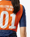 Woman Wearing Full Cycling Kit Mockup