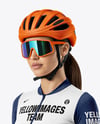 Woman Wearing Full Cycling Kit Mockup