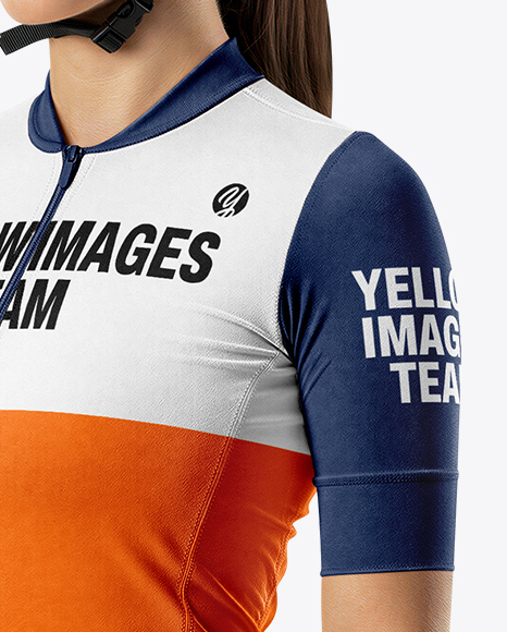 Woman Wearing Full Cycling Kit Mockup