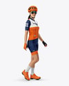 Woman Wearing Full Cycling Kit Mockup