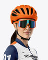 Woman Wearing Full Cycling Kit Mockup