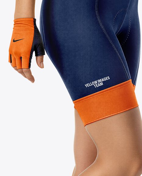 Woman Wearing Full Cycling Kit Mockup