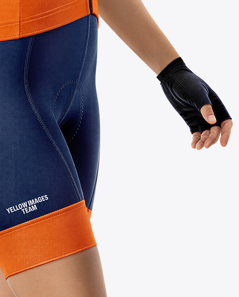 Woman Wearing Full Cycling Kit Mockup