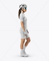 Woman Wearing Full Cycling Kit Mockup