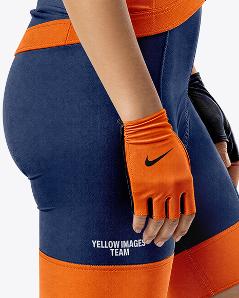 Woman Wearing Full Cycling Kit Mockup