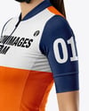 Woman Wearing Full Cycling Kit Mockup