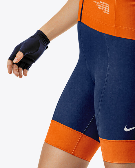 Woman Wearing Full Cycling Kit Mockup