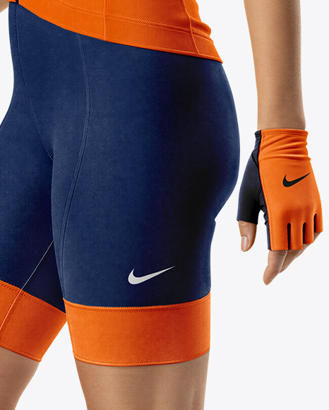 Woman Wearing Full Cycling Kit Mockup