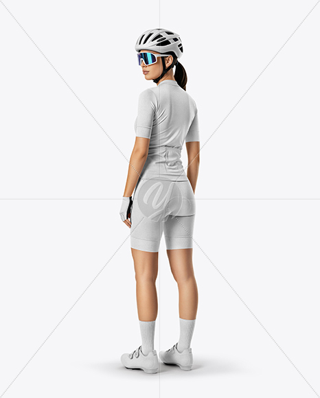 Woman Wearing Full Cycling Kit Mockup