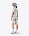 Woman Wearing Full Cycling Kit Mockup