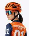 Woman Wearing Full Cycling Kit Mockup