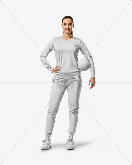 Woman Wearing Full Handball Goalkeeper Kit Mockup