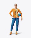 Woman Wearing Full Handball Goalkeeper Kit Mockup