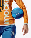 Woman Wearing Full Handball Goalkeeper Kit Mockup