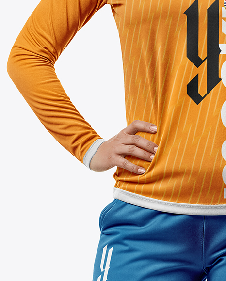 Woman Wearing Full Handball Goalkeeper Kit Mockup