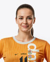 Woman Wearing Full Handball Goalkeeper Kit Mockup