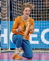 Woman Wearing Full Handball Goalkeeper Kit Mockup