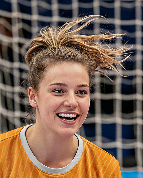 Woman Wearing Full Handball Goalkeeper Kit Mockup