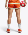 Woman Wearing Full Handball Kit with Ball Mockup