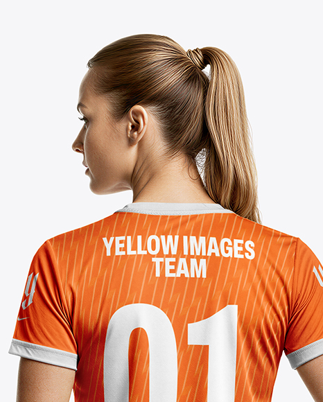 Woman Wearing Full Handball Kit with Ball Mockup