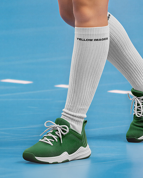 Woman Wearing Full Handball Kit with Ball Mockup