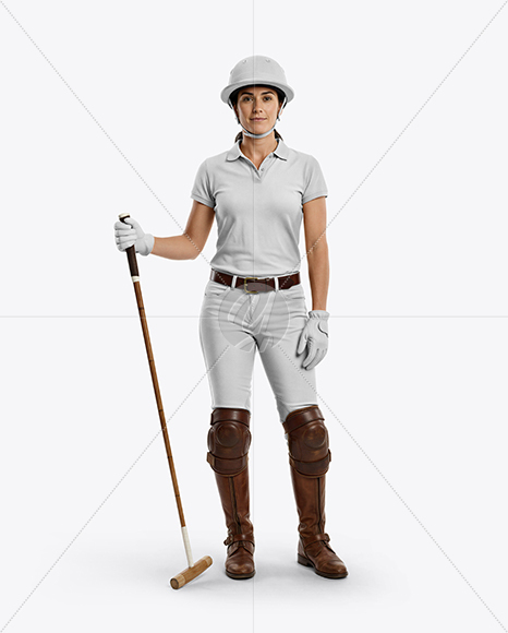 Woman Wearing Full Polo Kit Mockup