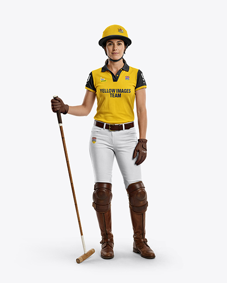 Woman Wearing Full Polo Kit Mockup - PSD Mockups