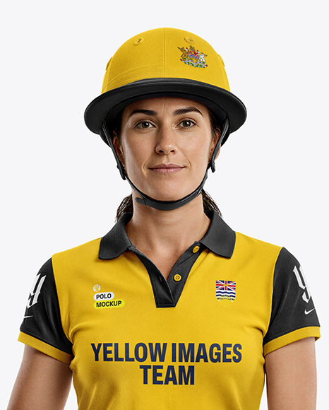 Woman Wearing Full Polo Kit Mockup