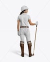 Woman Wearing Full Polo Kit Mockup
