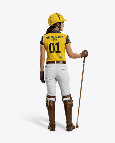 Woman Wearing Full Polo Kit Mockup - PSD Mockups