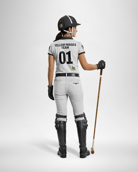 Woman Wearing Full Polo Kit Mockup