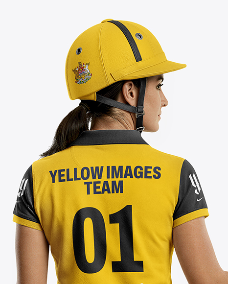 Woman Wearing Full Polo Kit Mockup