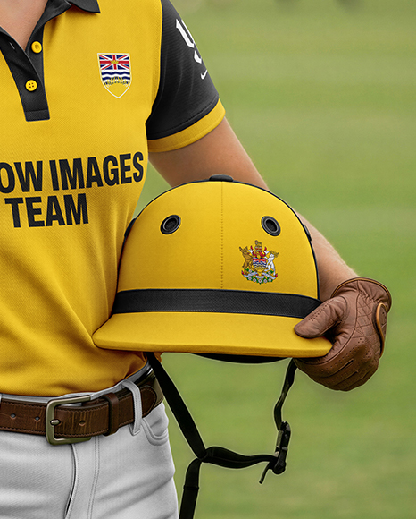 Woman Wearing Full Polo Kit Mockup