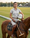 Woman Wearing Full Polo Kit on Horse Mockup