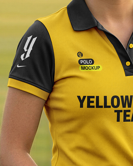 Woman Wearing Full Polo Kit on Horse Mockup