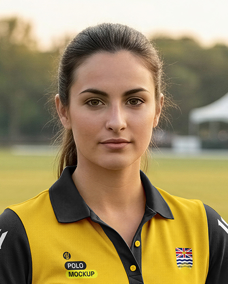 Woman Wearing Full Polo Kit on Horse Mockup
