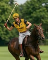 Woman Wearing Full Polo Kit on Horse Mockup