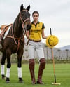 Woman Wearing Full Polo Kit with Horse Mockup